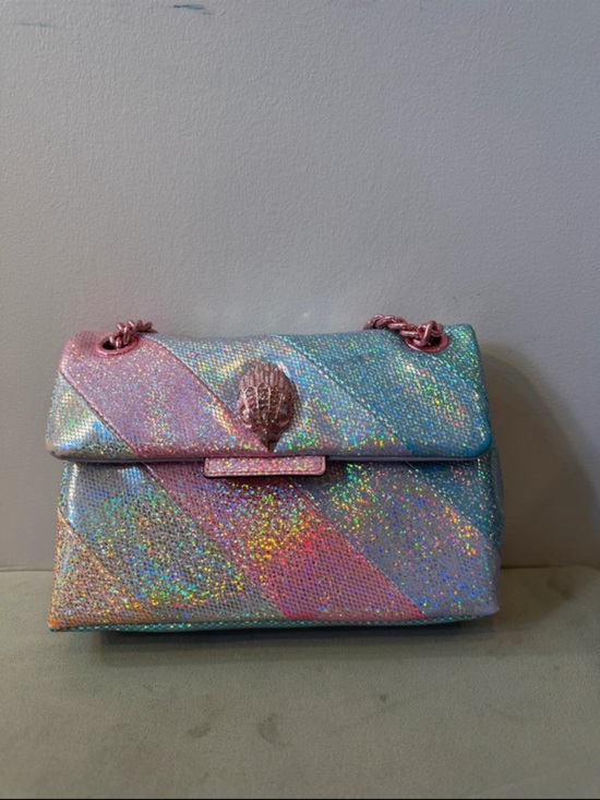 Kurt Geiger Handbags - Kurt Geiger Iridescent Rainbow Glitter Shoulder Bag with Pink Accents